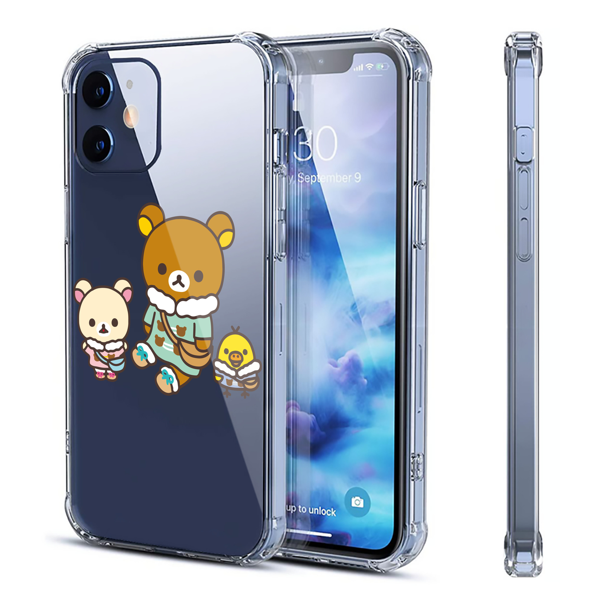 （画像用） リラックマ リラックマ キイロイトリ Rilakkuma Korilakkuma Kiiroitori 【iPhone 12シリーズ対応】透明スマホケース（クリアソフトケース）